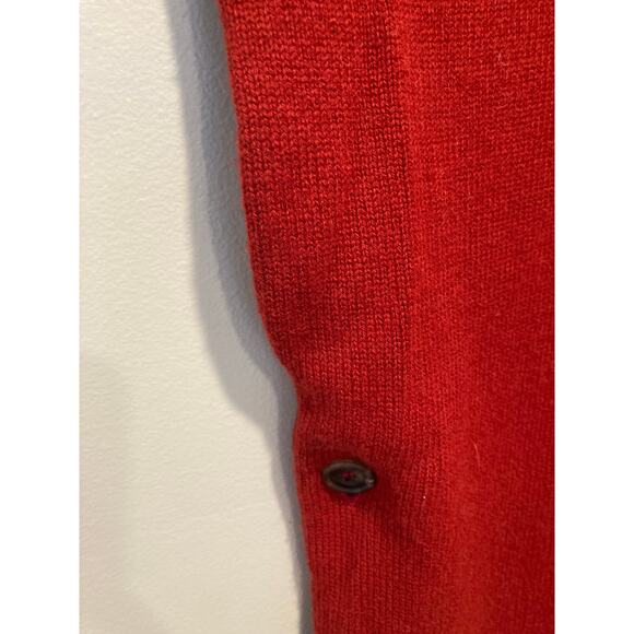 Eskandar Red Extrafine Wool Cashmere Tabard Cardigan Wrap Shawl Sweater OS - Picture 5 of 8